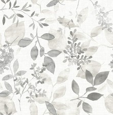 NuWallpaper NUS3144 Breezy Peel Stick Wallpaper, Grey 1.5" x 20.5", Gray