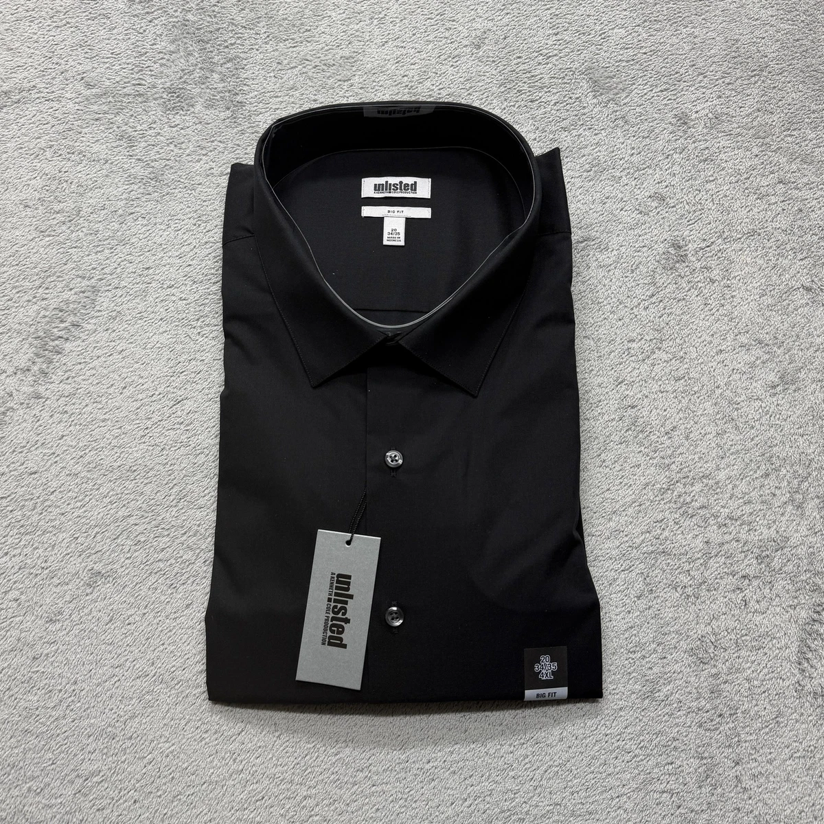 slim fit dress slacks Kenneth Cole Men’s Solid Slim-Fit Performance Shirt - White main image 1