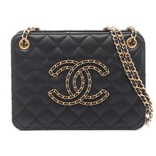 Chanel Matelasse Lambskin Shoulder Bag Women Black One Size 664302