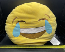 Smiling Tears of Happiness Emoji Redondo Suave Emoticono Relleno 13 pulgadas Almohada de Felpa