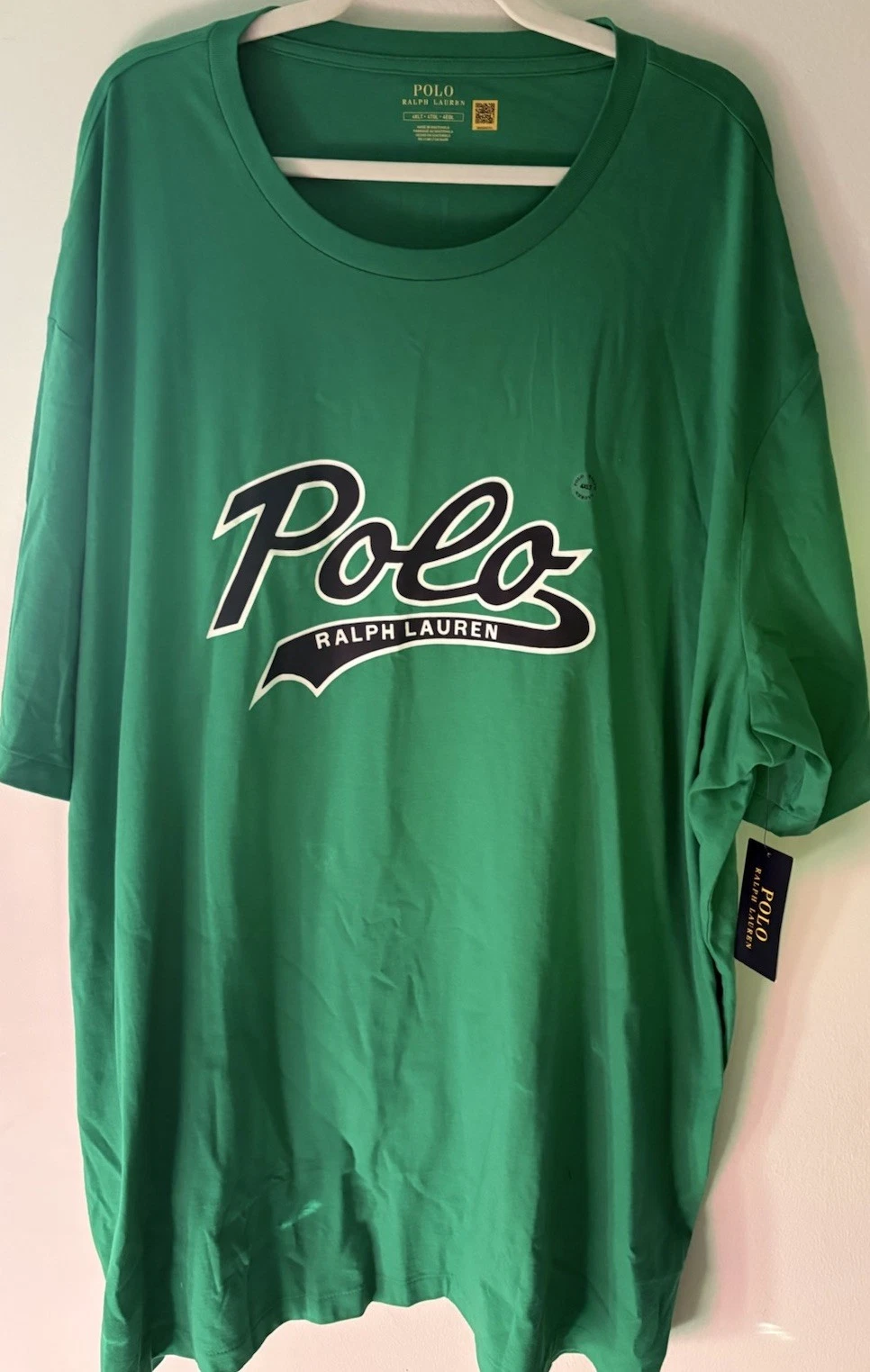 Polo Ralph Lauren Print Shop Green Stitch Pony Logo Tee Shirt Men's 4XL Tall NWT