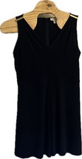 MK Michael Kors Womens Sleeveless Navy Blue Dress With Gold Detail Size 14 READ