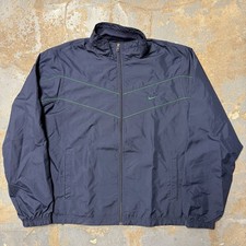 Y2K Nike Navy Blue Full Zip Windbreaker Jacket Men Size XL