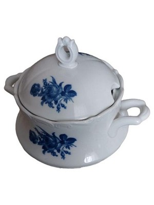 Schumann Arzberg Servierschüssel mit Deckel Echt Cobalt Blumenmuster 20cm