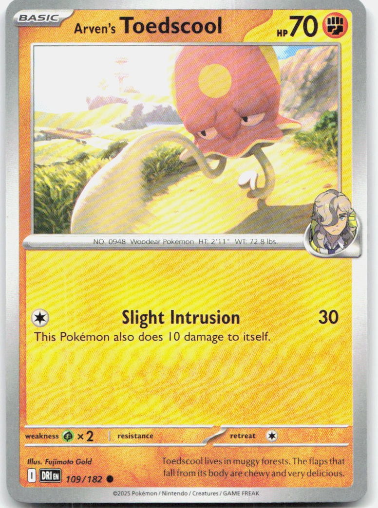 Arven's Toedscool 109/182 Common Destined Rivals Pokemon Near Mint