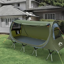 ​Double-Layer Tunnel Tent - 1 Person Tent Waterproof& All-Season Hiking Shelter​