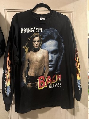 Vintage 1999 Sebastian Bach Skid Row  Bach Alive  Tour T Shirt Sz XL Flames 90s