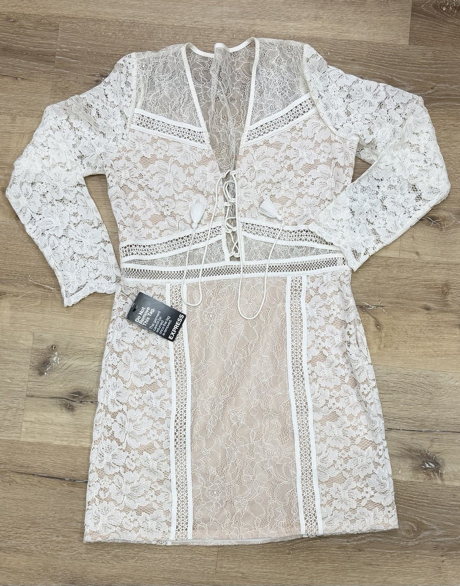 express clothing white dresses Xoxo line Off Express women's medium dress NWT