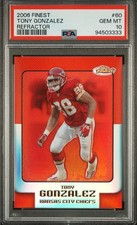 TONY GONZALEZ 2006 TOPPS FINEST RED REFRACTOR /199 ~ PSA 10 💎 POP 1 ~ CHIEFS 🔥