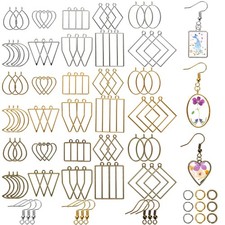 270 Pieces Open Bezel Pendants for Resin, 12 Styles Open Frame Pendant Assort...