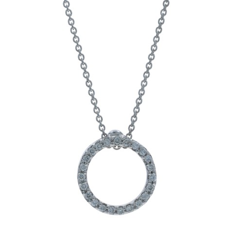 Roberto Coin Tiny Treasures Circle Diamond Necklace White Gold 18k Adjust