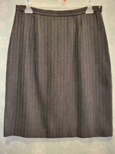 Vtg Wool Pencil Skirt 10 Purple Tan Classic Midi Heritage Business Secretary