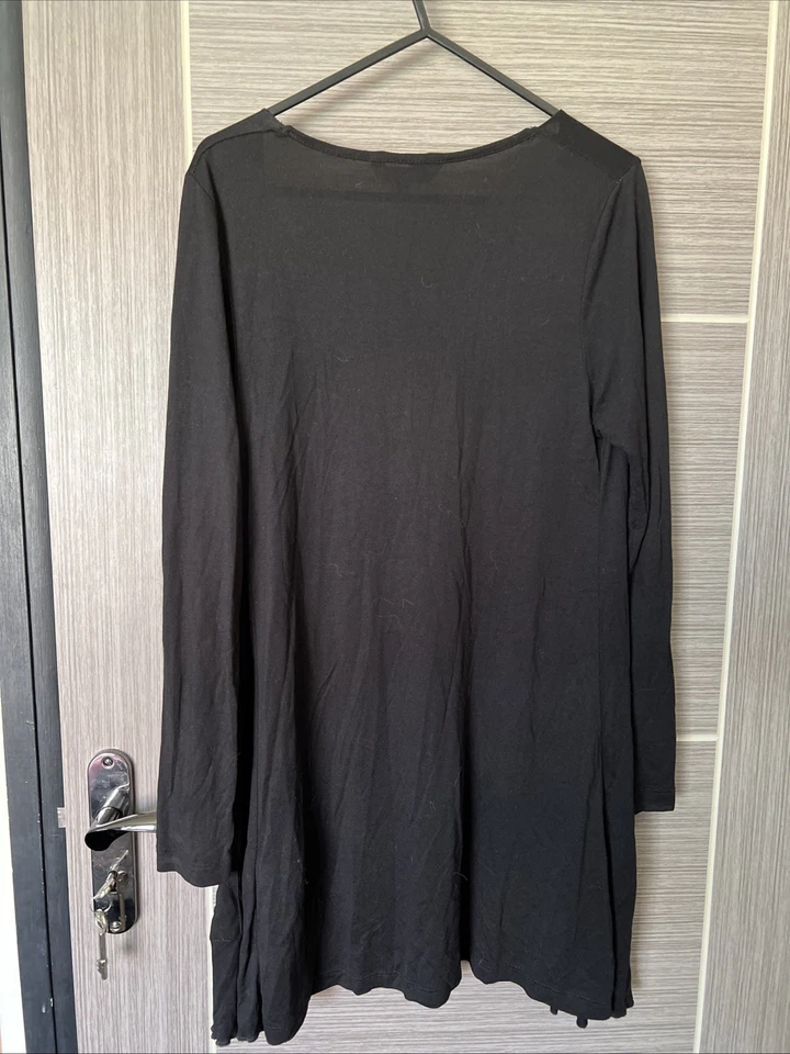 WOMENS PEACOCKS OPEN WATERFALL LIGHT WEIGHT CARDIGAN SIZE 8 COLOUR BLACK - Image 2 of 2