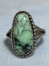Southwestern Natural Variscite Ring (Turquoise’s sister) Sterling Size 7