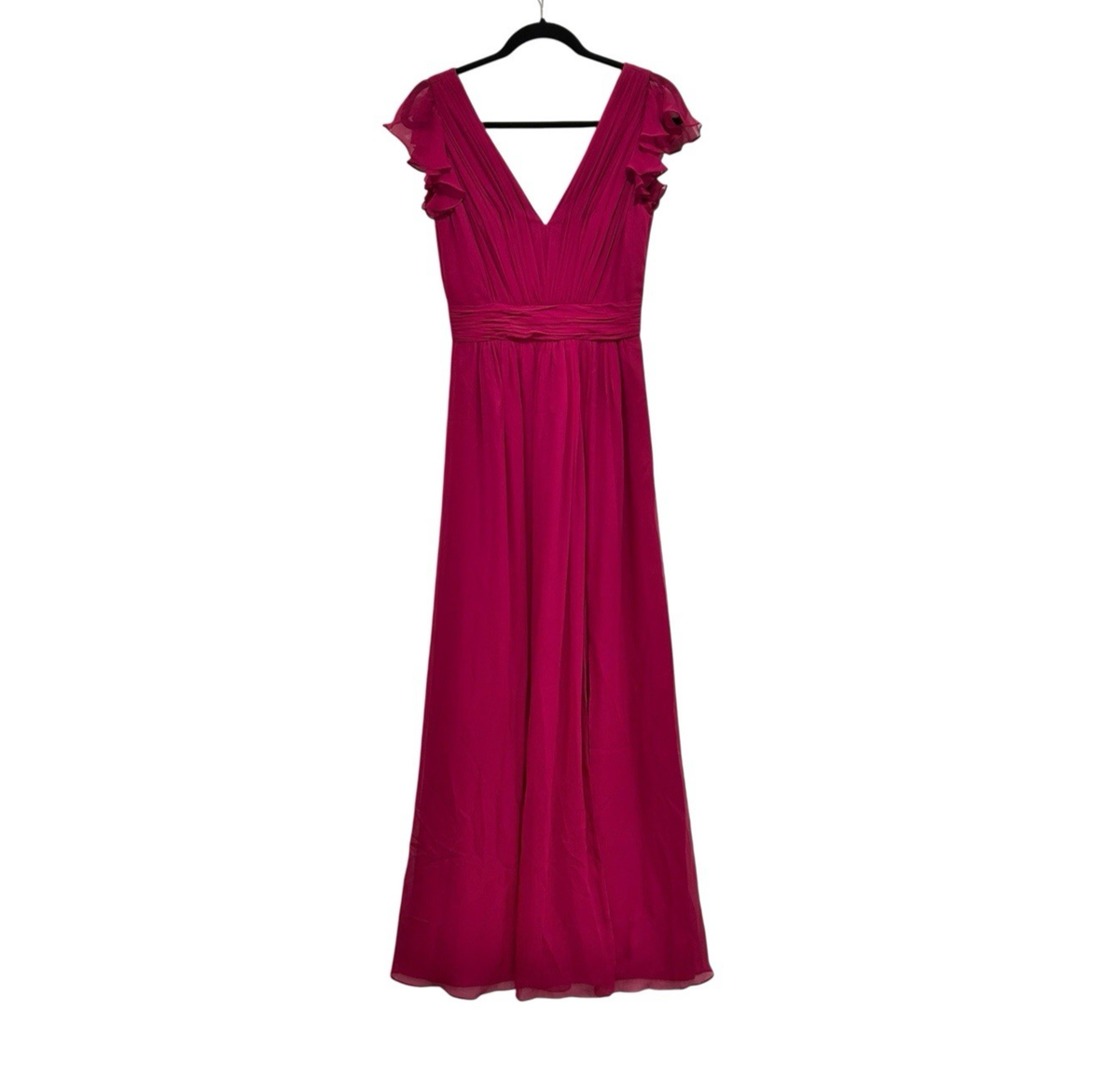 Jill Stuart 100% Silk Ruffled Maxi Gown Magenta / Fuchsia Pink Size 2 Formal  | eBay