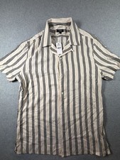 Express Men's Short Sleeve Striped Button-Down Resort Shirt