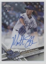 2017 Topps Chrome Rookie Auto Refractor 296/499 Matt Strahm #RA-MS Auto z2c