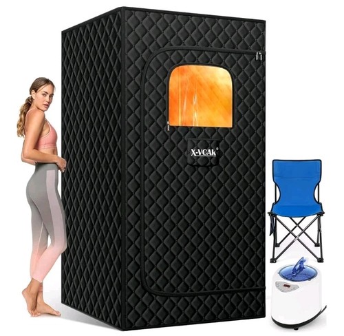 X-Vcak 🔥Portable XL-Sauna~Stand Up Tent 74"~Extra Large~Steamer & Chair~READ👀