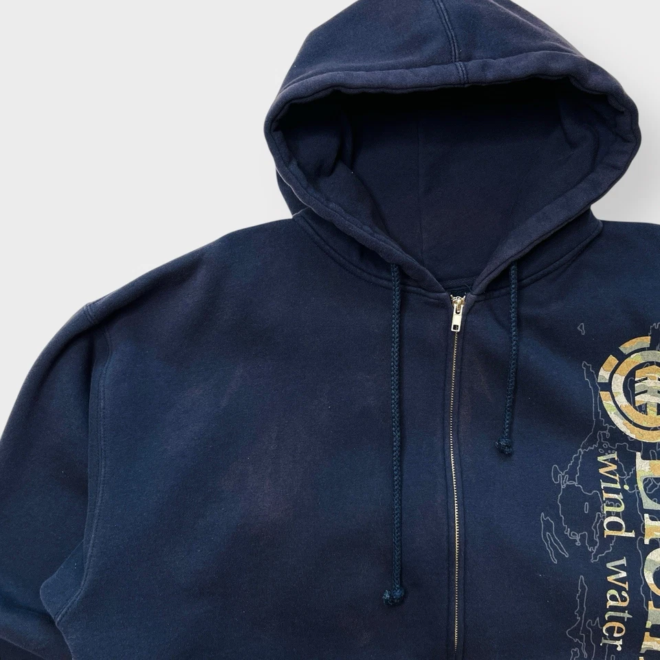 Vtg 90s Y2K Element Full Zip Hoodie Sweatshirt, Heavyweight Skate Big Logo 2XL - Image 4 of 4