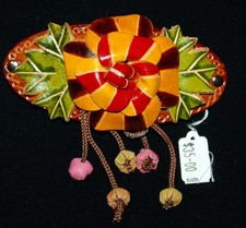 VINTAGE JEWELRY Leather Barrette Hair Clip Very Pretty