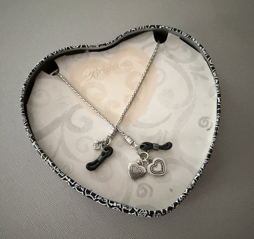 Brighton Silver Tone Filigree 27”Eyeglass Chain with Brighton Metal Storage Box