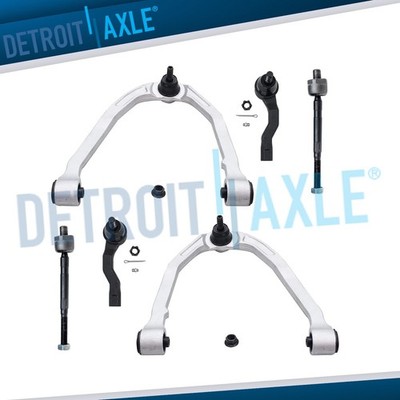 6pc Front Upper Control Arms Inner Outer Tierods for 2003-2007 2009 G35 350Z RWD