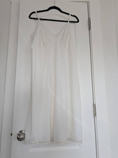 Vintage Penneys Gaymode White Nylon Full Slip 44 Tall Bridal 1960s Scalloped