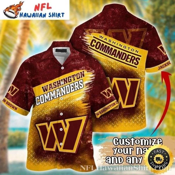 Metal Pattern Washington Football Gold Rush Tropical Hawaiian Shirt , Gift for Fan