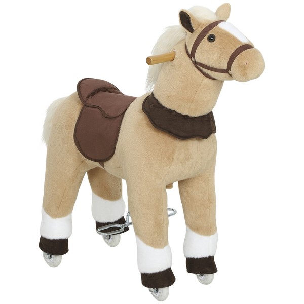 Reitpferd, Spielpferd Zum Reiten Mit Sattel Rollen 80 Cm Stehpferd Braun-image