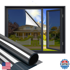 Niviy One Way Window Film Privacy Mirror Self-Adhesive Tint UV Heat Blocking 80C