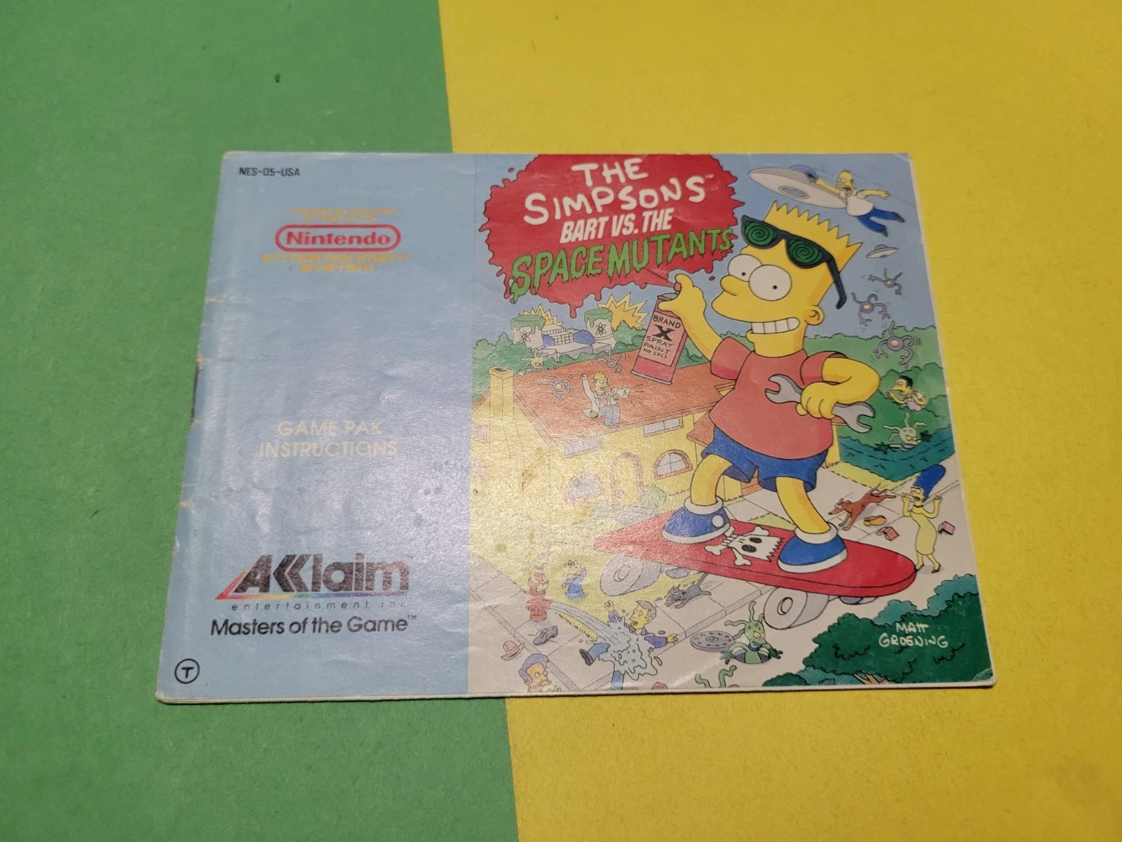 The Simpsons Bart Vs The Space Mutants NES Nintendo Instruction Manual ONLY