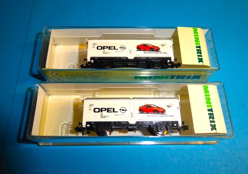MINITRIX 13865 K 2x "OPEL" DB AG Schiebewandwagen Ep.V  TOP&OVP | Zustand: Gebraucht