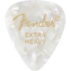 Fender Premium Celluloid 351 Shape Guitar Picks, Extra Heavy, White Moto 12-Pack