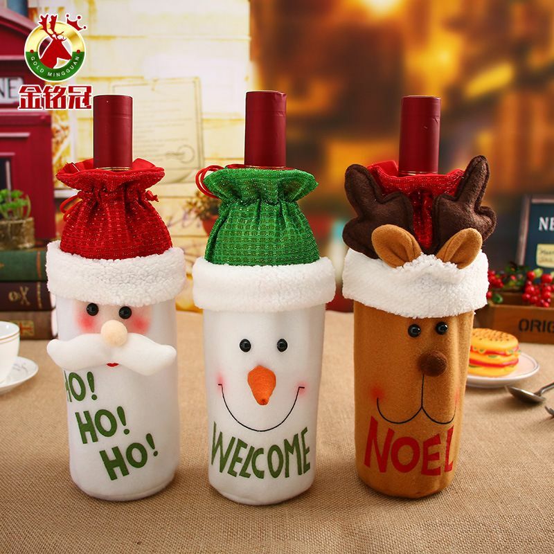 Christmas Wine Bottle Decorations New Year 2021 Santa Claus Bottle Cover - Picture 10 of 28
