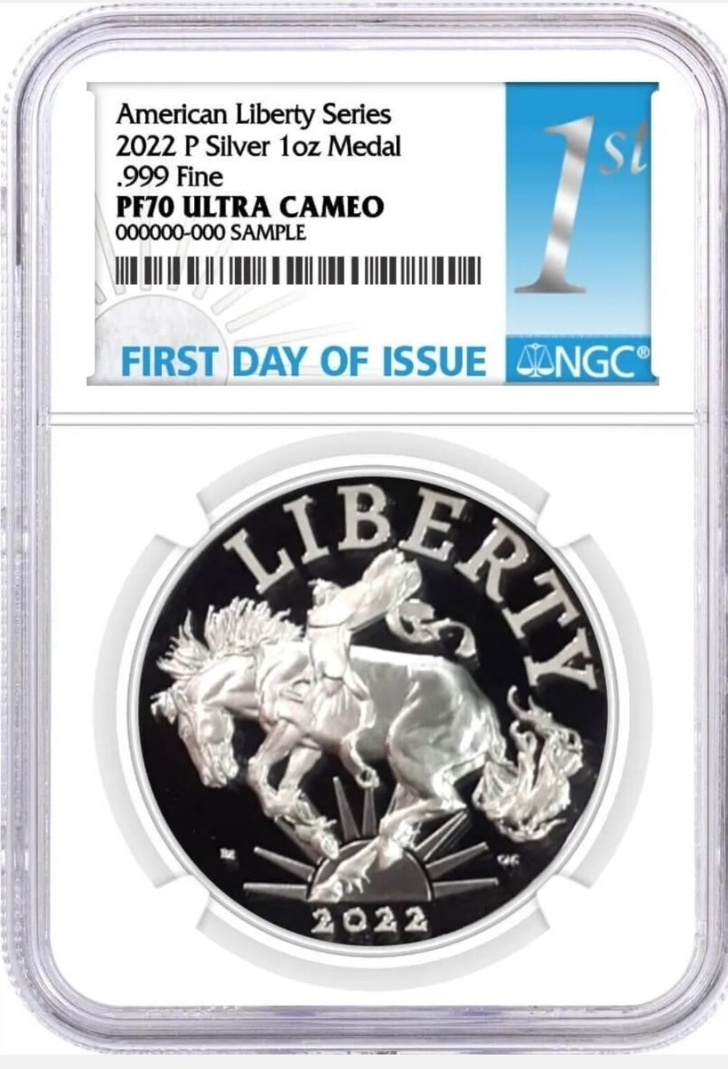 2022-P NGC PF70 American Liberty 1 oz Silver Proof Medal First Day