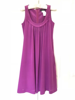 New AUTHENTIC $450 Max Mara WEEKEND SILK Pleated Baby Doll A-Line FLARE DRESS 36