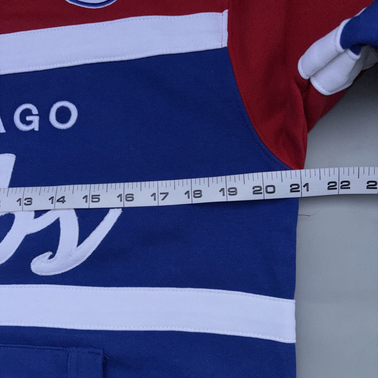 Felpa con cappuccio Mitchell & Ness Chicago Cubs Head Coach uomo media nuova con etichette prezzo al pubblico consigliato $110