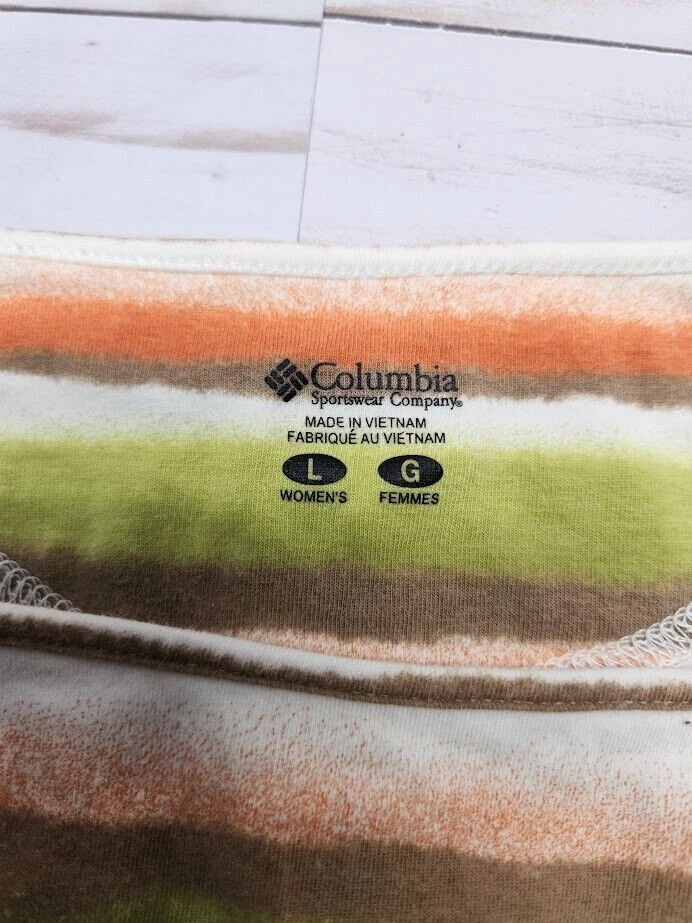 Top informal para mujer Columbia talla grande verde multicolor manga 3/4 Foto 2 de 4