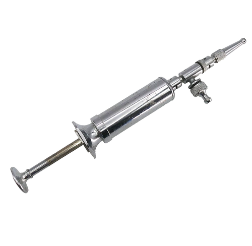 Jeringa de riego quirúrgico dental de metal para instrumento médico de acero de 9" de colección - Imagen 3 de 5