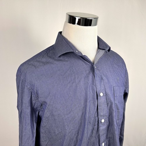 Tommy Hilfiger 16 - 16,5 36/37 Oberhemd blau Fischgrät Baumwolle Regular Fit