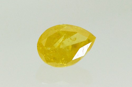 Loose Pear Shape Diamond Natural Fancy Yellow Color Real 0.67 Carat I1 Certified - Picture 5 of 7