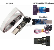 10Pin Convert to 6 Pin Adapter Board+USBASP AVRISP USBISP Programmer USB STK500