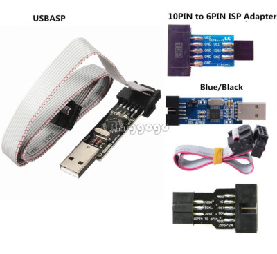 10Pin Convert to 6 Pin Adapter Board+USBASP AVRISP USBISP Programmer USB STK500