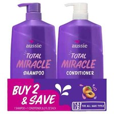 Aussie 26.2 Oz Total Miracle 7n1 Apricot Macadamia Oil Shampoo & Conditioner Set 0.88 per gallon