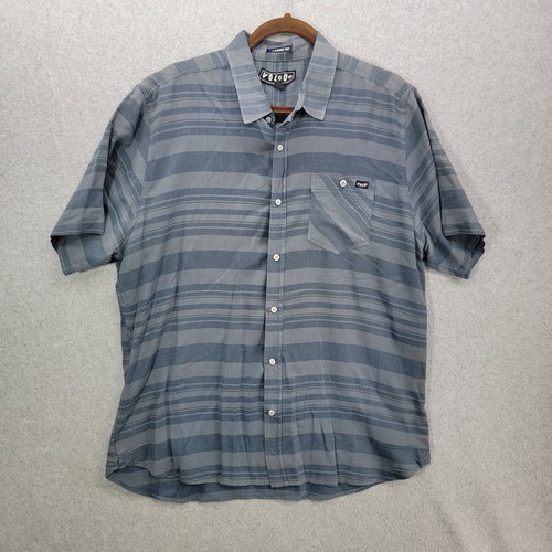 Volcom shirt mens large striped Button Down Classic Fit vintage Y2K