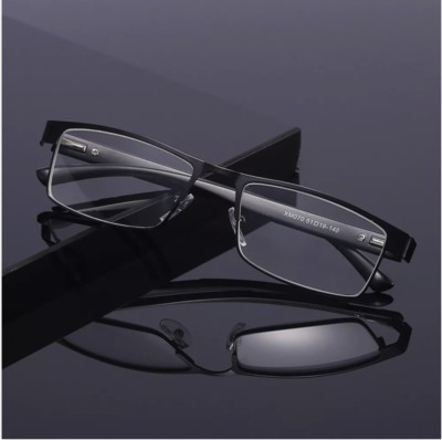 Herren Lesebrille rechteckig Business Metall Lesebrille +1,0 bis +4,0