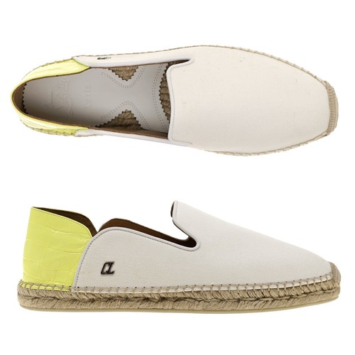 Christian Louboutin Espadon Espadrilles White Canvas Size 43 / 10 US New