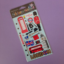 London Stickopotamus Stickers Big Ben Bus vacation travel sticker NOS