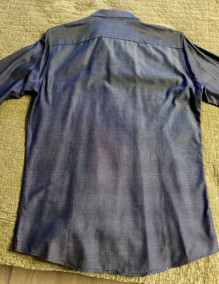 Camisa de vestir Sisley vintage muy rara azul marino Foto 2 de 4