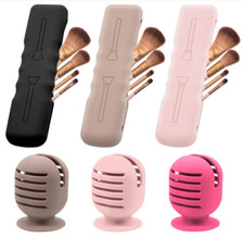 6 Piece Silicone Makeup Brush Holder & Make up Sponge Blender Travel Holder Case